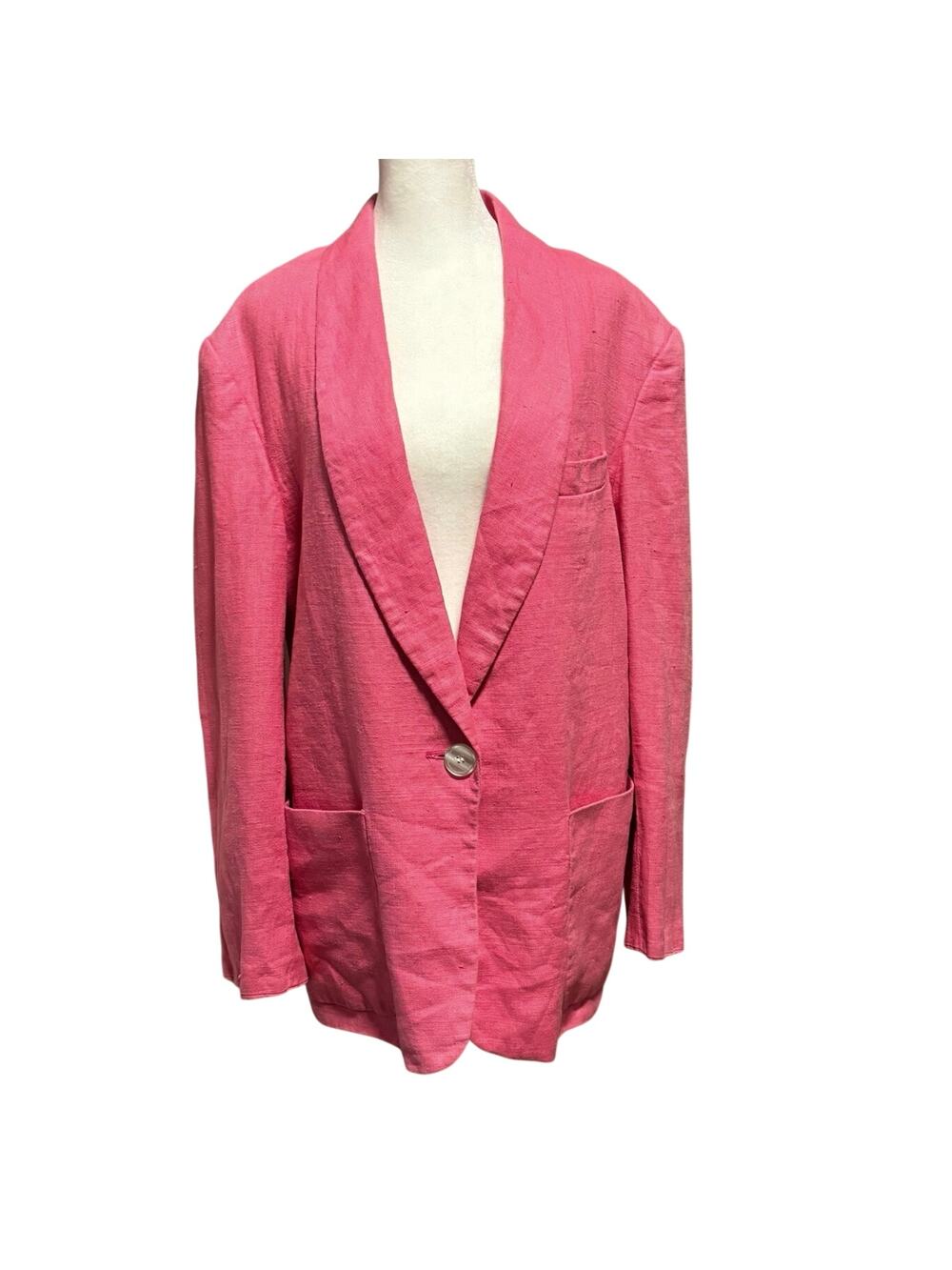 International Scene Size L Linen Blazer Bubblegum Pink Coquette Spring Preppy